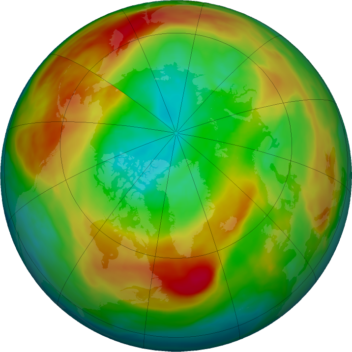 Arctic ozone map for 01 March 2022